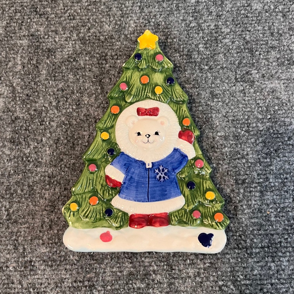 Cooks Club Blizzard and Company Snowflake 1998 Christmas Tree Bear Candy Dish